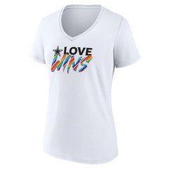 Dallas Cowboys Women's Love Wins V-Neck T-Shirt White | Fanatics