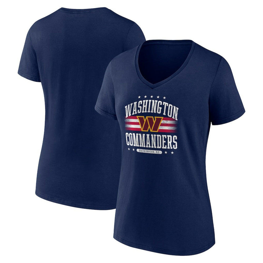 Washington Commanders Women's Americana V-Neck T-Shirt Navy | Fanatics