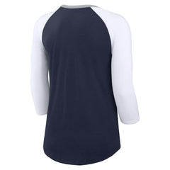 Dallas Cowboys Women's Knockout Arch Raglan Tri-Blend 3/4-Sleeve T-Shirt Navy/White | Nike for Sale
