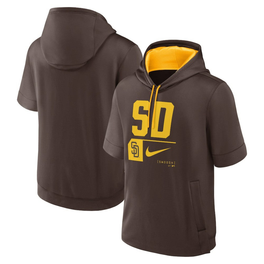 San Diego Padres Nike Tri Code Lockup Short Sleeve Pullover Hoodie - MLB