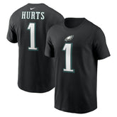 Jalen Hurts Philadelphia Eagles Player Name & Number T-Shirt Black | Nike for Sale