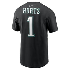 Jalen Hurts Philadelphia Eagles Player Name & Number T-Shirt Black | Nike for Sale