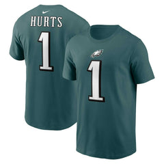 Jalen Hurts Philadelphia Eagles Player Name & Number T-Shirt Midnight Green | Nike for Sale