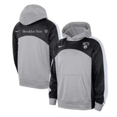 Brooklyn Nets Authentic Starting Five Force Performance Pullover Hoodie Silver/Black - NBA