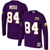 Randy Moss Minnesota Vikings Big & Tall Retired Player Name & Number Long Sleeve Top Purple | Mitchell & Ness