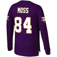 Randy Moss Minnesota Vikings Big & Tall Retired Player Name & Number Long Sleeve Top Purple | Mitchell & Ness