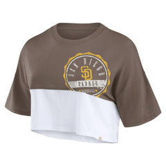 San Diego Padres Fanatics Women's Color Split Boxy Cropped T-Shirt - MLB