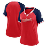 St. Louis Cardinals Fanatics Women's Glitz & Glam League Diva Raglan V-Neck T-Shirt - MLB