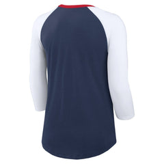 Atlanta Braves Nike Women's Knockout Arch 3/4-Sleeve Raglan Tri-Blend T-Shirt - MLB