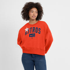 Houston Astros Nike Women's Oversized Cropped Pullover Sweatshirt - MLB