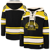 Boston Bruins '47 100th Anniversary Superior Lacer Pullover Hoodie - Black - NHL