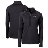 Philadelphia Eagles Cutter & Buck Women's Gridiron Classics Logo Adapt Eco Knit Stretch Recycled Half-Zip Pullover Top Black | NFL