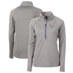 Philadelphia Eagles Cutter & Buck Women's Gridiron Classics Logo Adapt Eco Knit Stretch Recycled Half-Zip Pullover Top Gray | NFL
