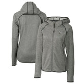 Philadelphia Eagles Cutter & Buck Women's Gridiron Classics Logo Mainsail Sweater-Knit Full-Zip Hoodie Heather Gray | NFL