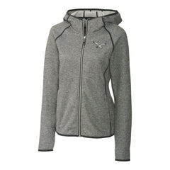 Philadelphia Eagles Cutter & Buck Women's Gridiron Classics Logo Mainsail Sweater-Knit Full-Zip Hoodie Heather Gray | NFL