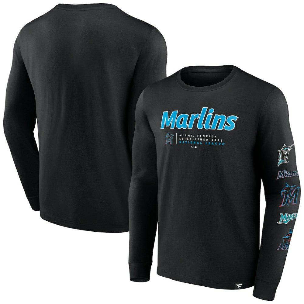 Miami Marlins Fanatics Strike the Goal Long Sleeve T-Shirt - MLB