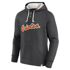 Fanatics Baltimore Orioles Black Plan for Adversity Henley Fleece Pullover Hoodie Hoodies - MLB