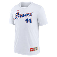Hank Aaron Atlanta Braves Nike Cooperstown Collection Tri-Blend Name & Number T-Shirt - MLB