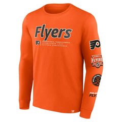 Philadelphia Flyers Fanatics Strike the Goal Long Sleeve T-Shirt - Orange - NHL