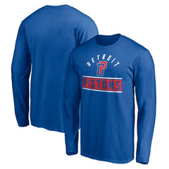 Detroit Pistons Team Arch Knockout Long Sleeve T-Shirt Blue - NBA
