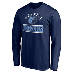 Memphis Grizzlies Team Arch Knockout Long Sleeve T-Shirt Navy - NBA