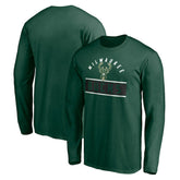Milwaukee Bucks Team Arch Knockout Long Sleeve T-Shirt Hunter Green - NBA