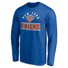 New York Knicks Team Arch Knockout Long Sleeve T-Shirt Blue - NBA