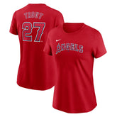 Mike Trout Los Angeles Angels Nike Women's Cooperstown Collection Fuse Name & Number T-Shirt - MLB