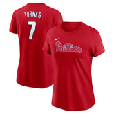 Trea Turner Philadelphia Phillies Nike Women's Cooperstown Collection Fuse Name & Number T-Shirt - MLB
