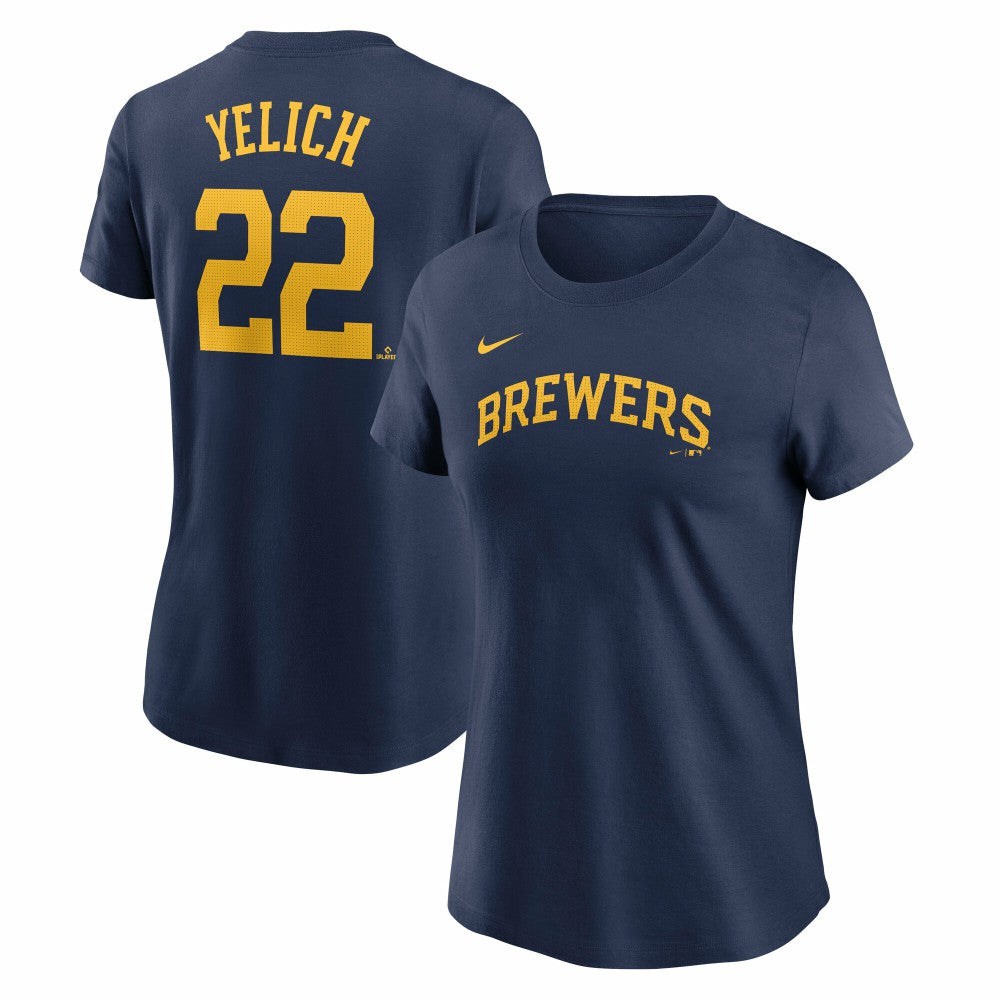 Christian Yelich Milwaukee Brewers Nike Women's Cooperstown Collection Fuse Name & Number T-Shirt - MLB