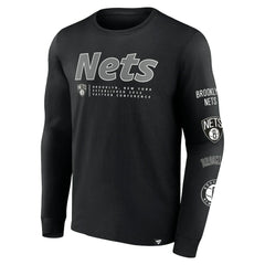 Brooklyn Nets Baseline Long Sleeve T-Shirt Black - NBA