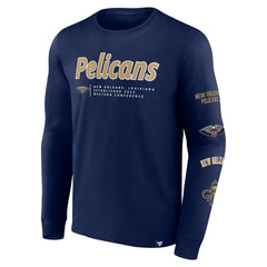 New Orleans Pelicans Baseline Long Sleeve T-Shirt Navy - NBA