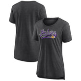 Los Angeles Lakers Women's League Leader Tri-Blend T-Shirt Heather Charcoal - NBA