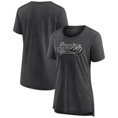 San Antonio Spurs Women's League Leader Tri-Blend T-Shirt Heather Charcoal - NBA