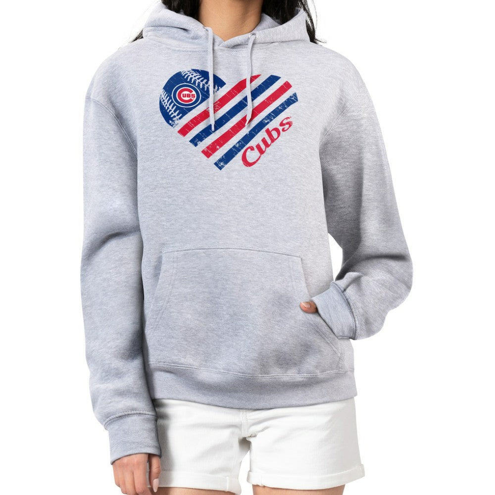 Chicago Cubs G-III 4Her by Carl Banks Women's Heart Fleece Pullover Hoodie - MLB