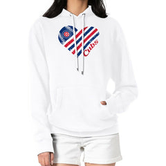 Chicago Cubs G-III 4Her by Carl Banks Women's Heart Fleece Pullover Hoodie - MLB