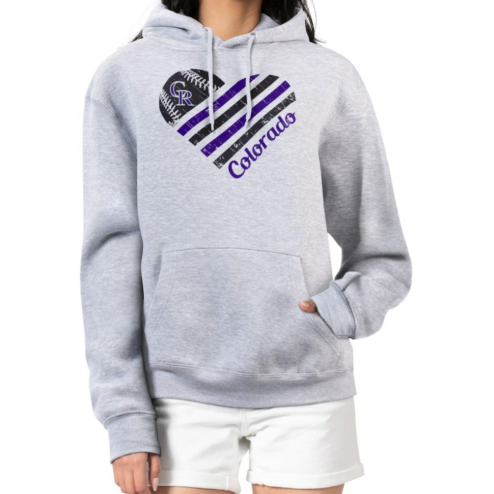 Colorado Rockies G-III 4Her by Carl Banks Women's Heart Fleece Pullover Hoodie - MLB