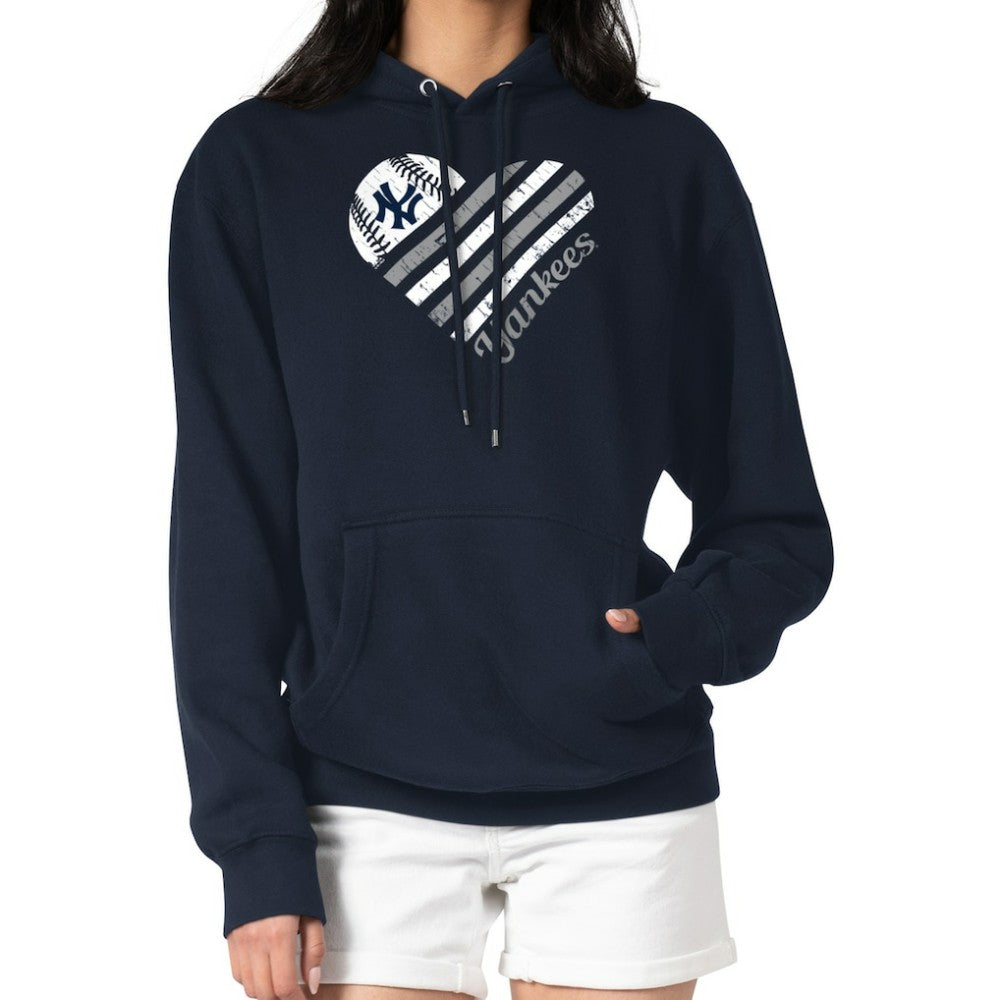 New York Yankees G-III 4Her by Carl Banks Women's Heart Fleece Pullover Hoodie - MLB