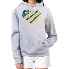 Athletics G-III 4Her by Carl Banks Women's Heart Fleece Pullover Hoodie - MLB