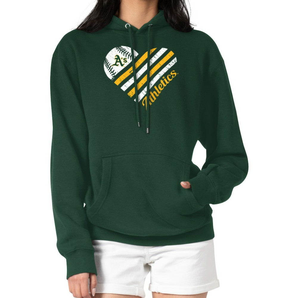 Athletics G-III 4Her by Carl Banks Women's Heart Fleece Pullover Hoodie - MLB