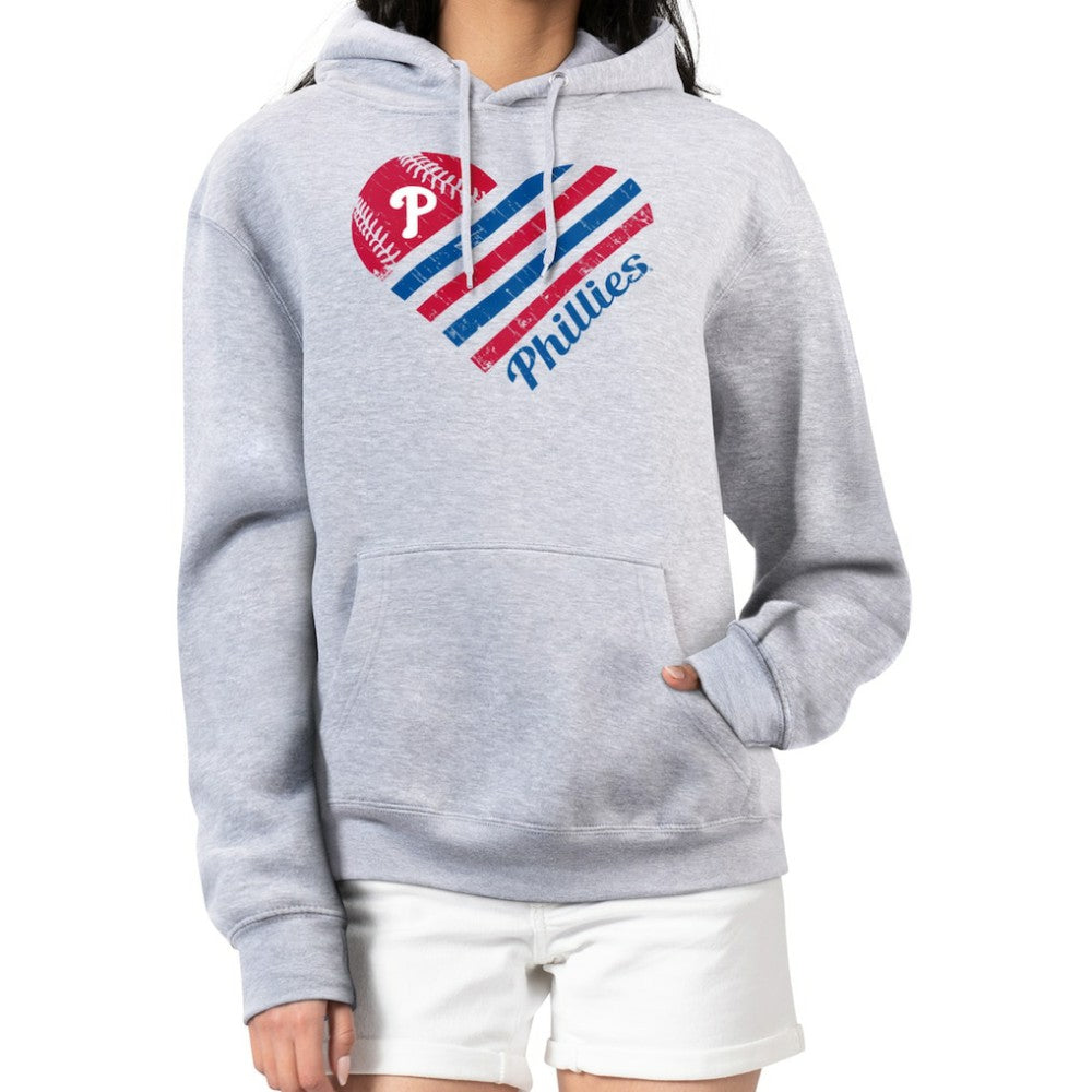 Philadelphia Phillies G-III 4Her by Carl Banks Women's Heart Fleece Pullover Hoodie - MLB
