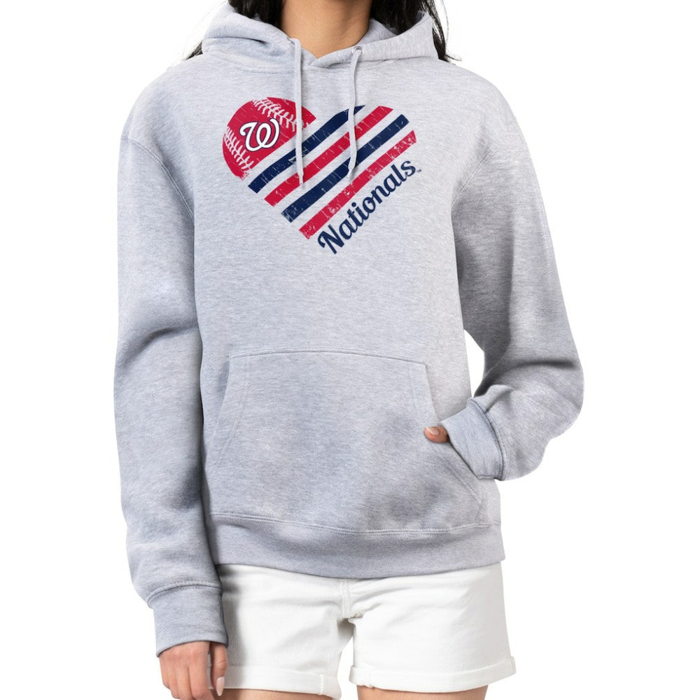 Washington Nationals G-III 4Her by Carl Banks Women's Heart Fleece Pullover Hoodie - MLB