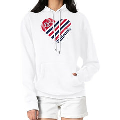 Washington Nationals G-III 4Her by Carl Banks Women's Heart Fleece Pullover Hoodie - MLB