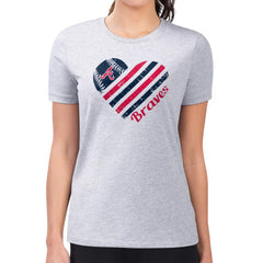 Atlanta Braves G-III 4Her by Carl Banks Women's Super-Slim Fit Lightweight Heart Graphic T-Shirt - MLB