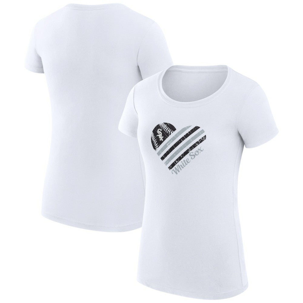 Chicago White Sox G-III 4Her by Carl Banks Women's Super-Slim Fit Lightweight Heart Graphic T-Shirt - MLB