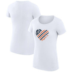 Detroit Tigers G-III 4Her by Carl Banks Women's Super-Slim Fit Lightweight Heart Graphic T-Shirt - MLB