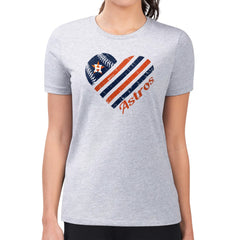 Houston Astros G-III 4Her by Carl Banks Women's Super-Slim Fit Lightweight Heart Graphic T-Shirt - MLB