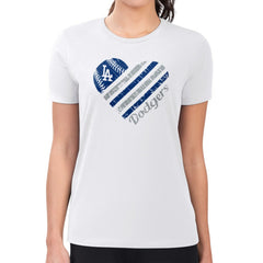Los Angeles Dodgers G-III 4Her by Carl Banks Women's Super-Slim Fit Lightweight Heart Graphic T-Shirt - MLB