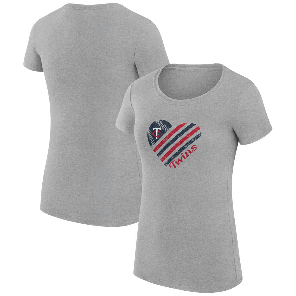 Minnesota Twins G-III 4Her by Carl Banks Women's Super-Slim Fit Lightweight Heart Graphic T-Shirt - MLB