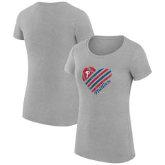 Philadelphia Phillies G-III 4Her by Carl Banks Women's Super-Slim Fit Lightweight Heart Graphic T-Shirt - MLB